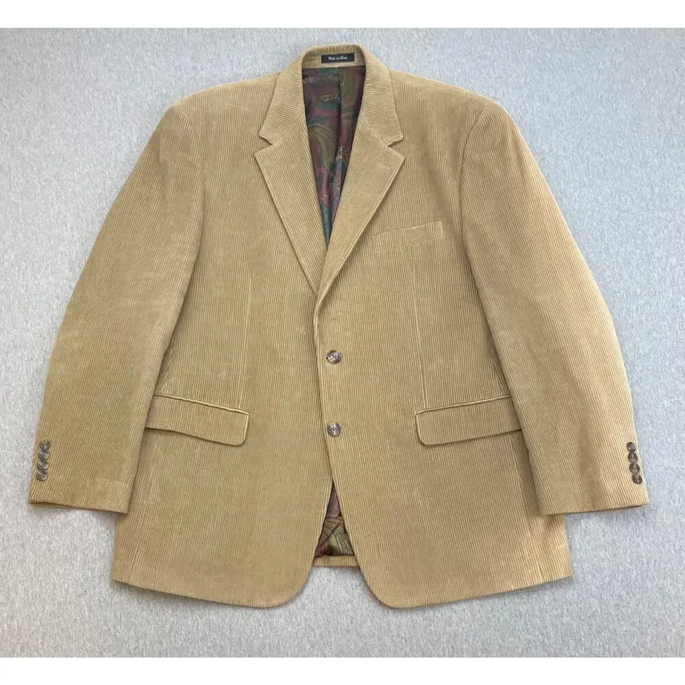 Ralph Lauren Blazer Mens 44R Brown 100% Cotton Corduroy 2-Button Single Breast